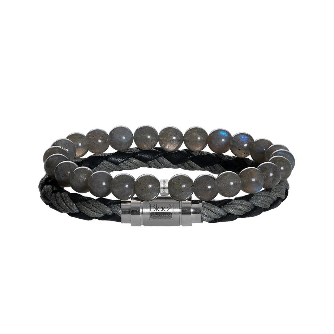 622 My Hero 04 Black Grey Labradorite set
