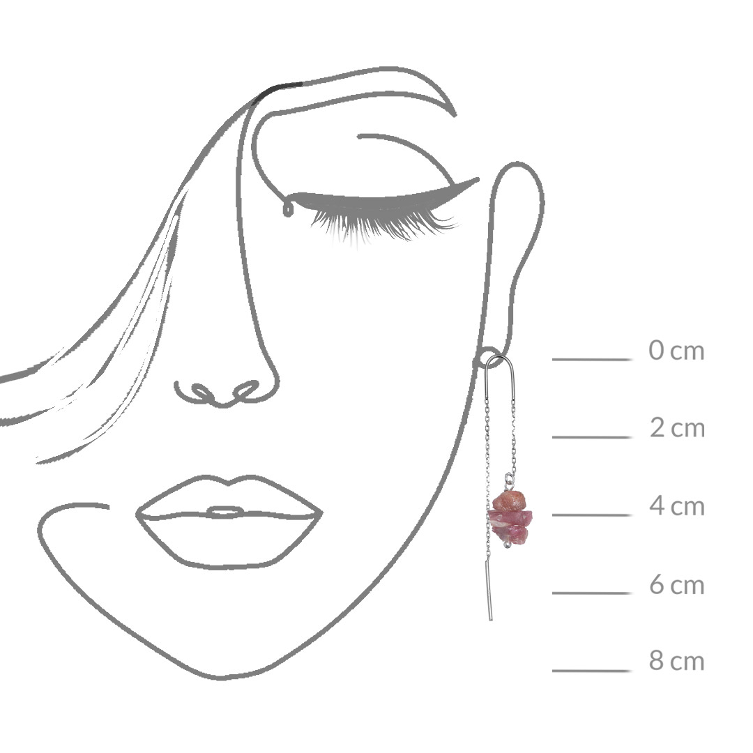 538 EarChain Rocks 19 Rose Tourmaline Pretty Face