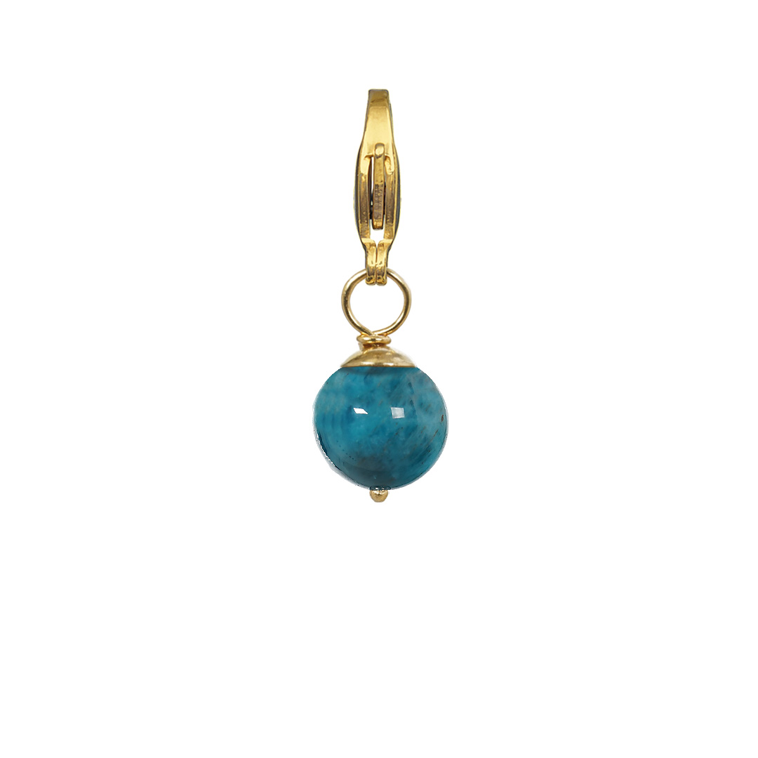 Edelsteen bedel blauw Apatiet goud Rocks 75 81 Pim and Pearls