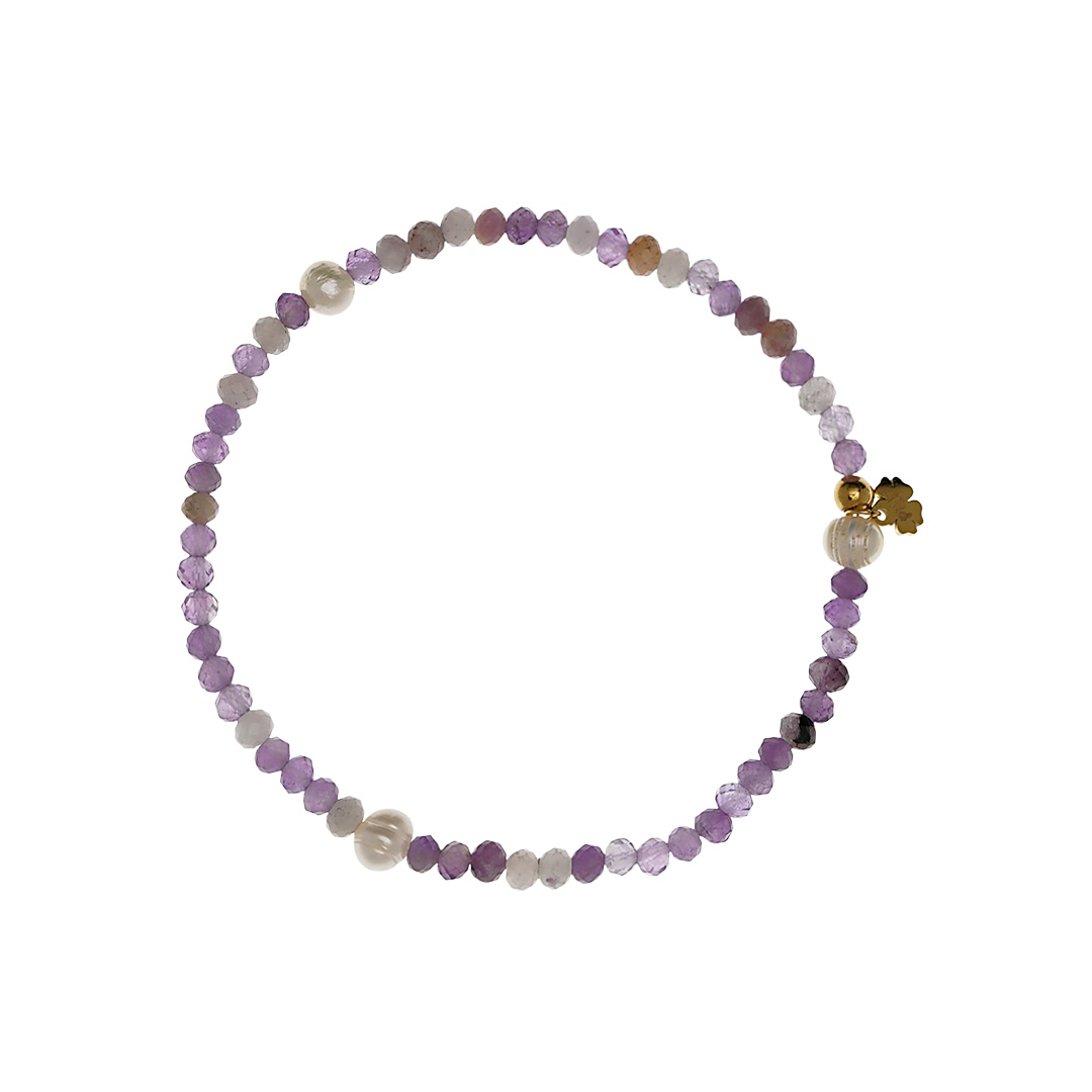 Armband edelsteen lila Amethist facet Tropical 1030 14 PimpsandPearls Pim