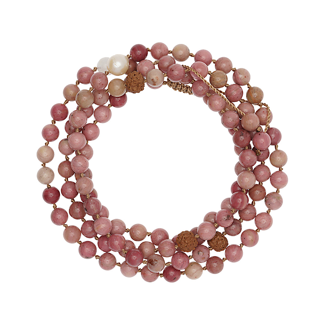 Edelsteen Mala ketting Rhodoniet roze XL 756 43 PimpsandPearls Pim B