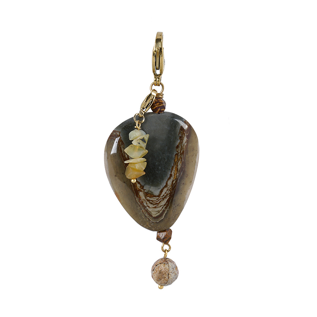 Edelsteen bedel Jaspis grijs bruin goud 778 298 PimpsandPearls Pim