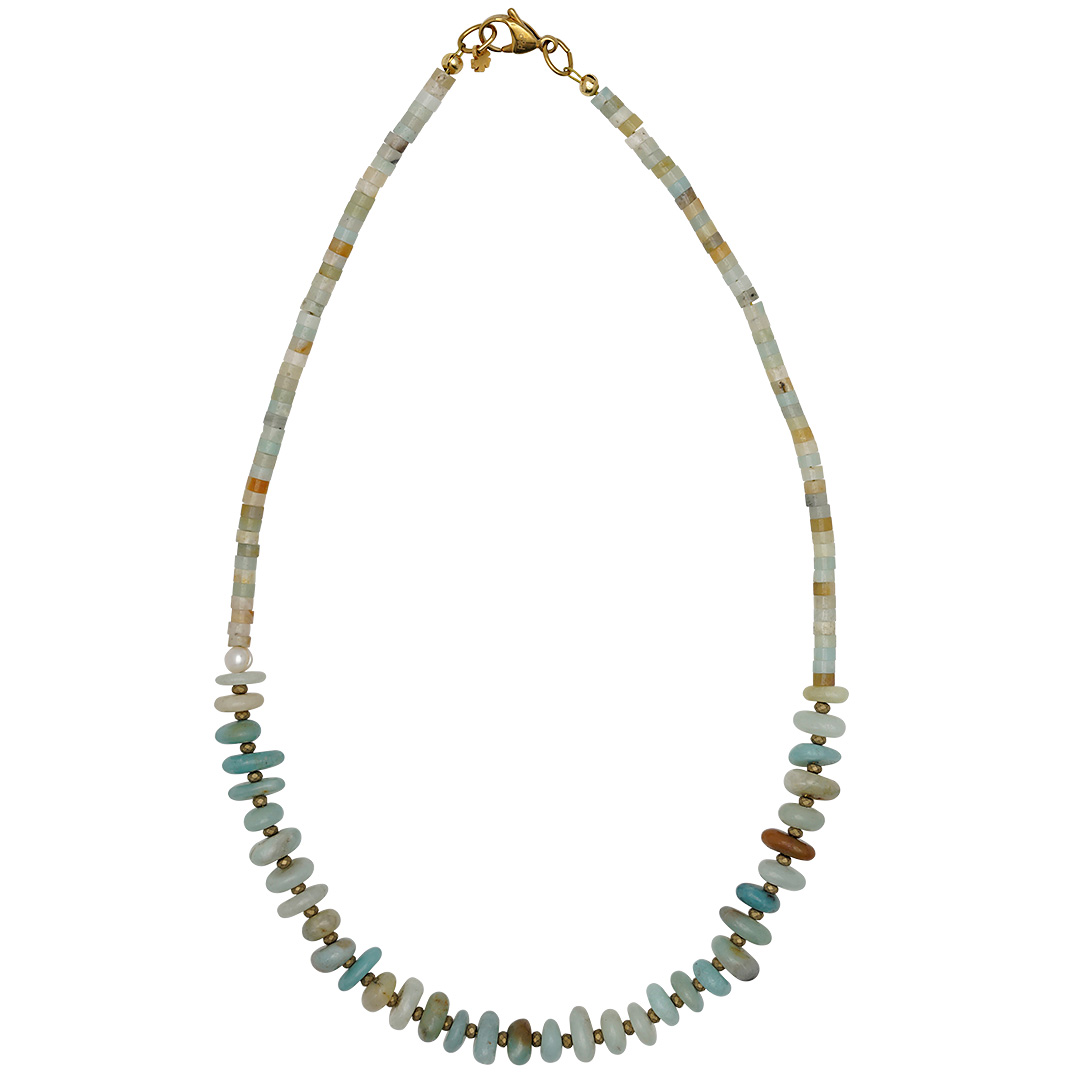 Ketting Amazoniet blauw edelsteen Tropical 1038 02 PimpsandPearls Pim