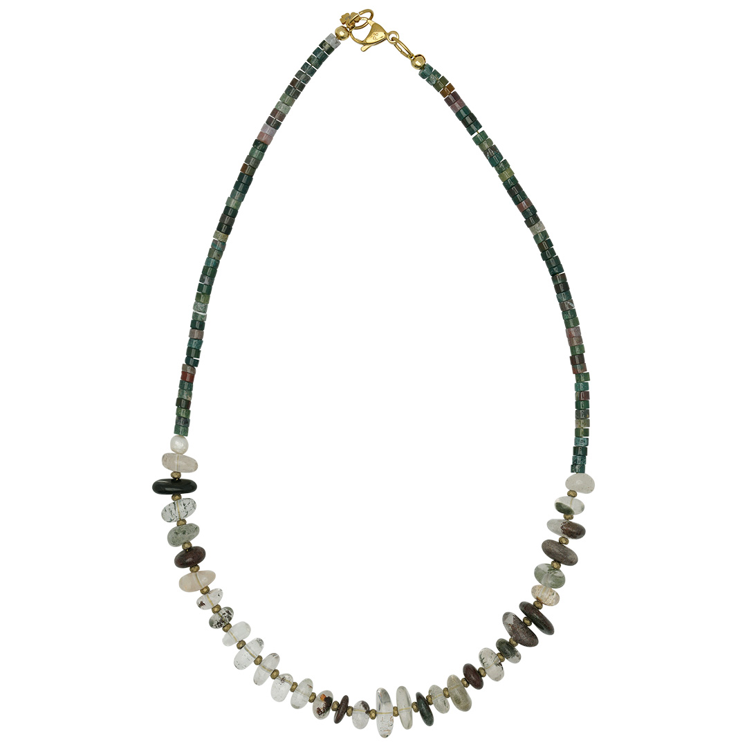 Ketting Fantoomkwarts groen edelsteen Tropical 1038 20 PimpsandPearls Pim