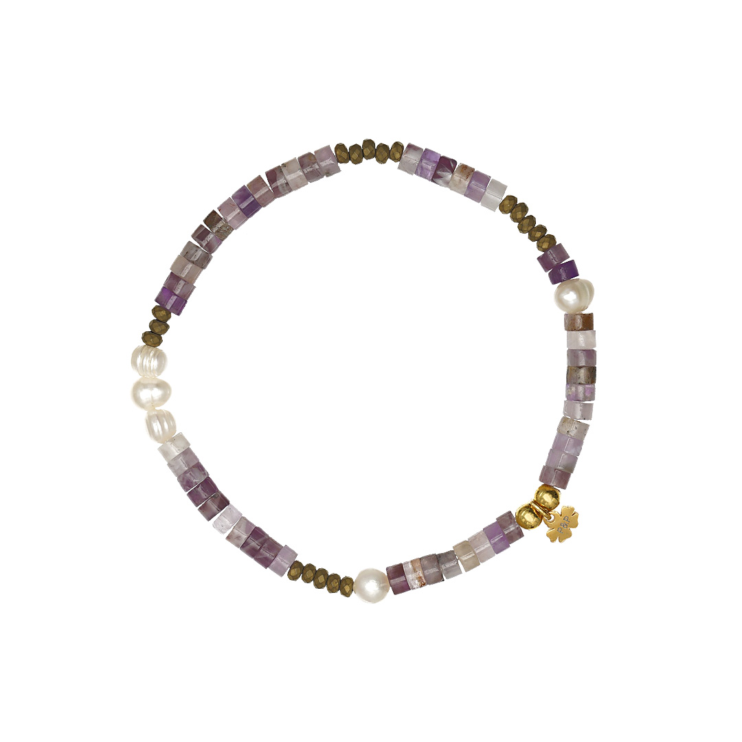 Lila armband Lepidoliet edelsteen Tropical 1034 14 PimpsandPearls Pim