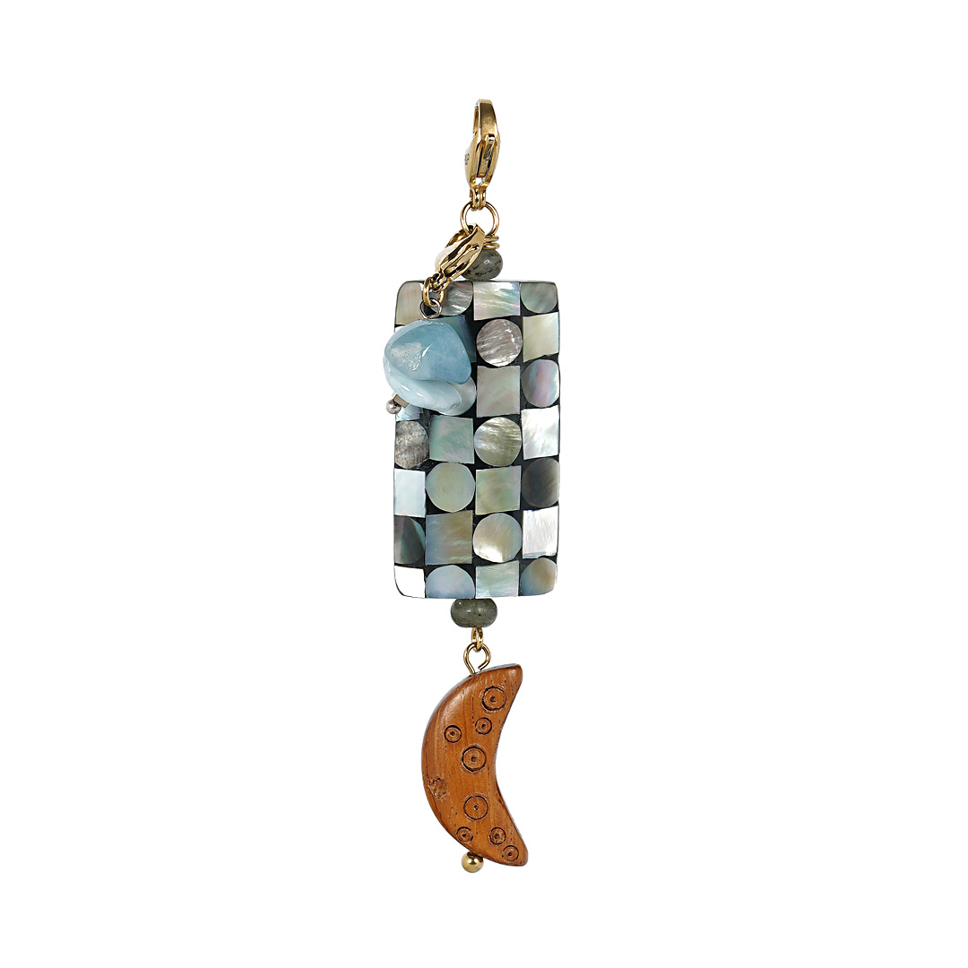 Bedel groen blauw Blacklip schelp goud Naturel Beauties 778 349 Pim and Pearls