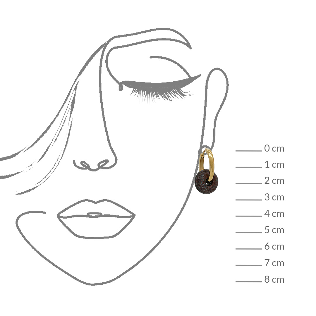 Edelsteen goud creolen oorbellen groot donut 26 mm Pim and Pearls
