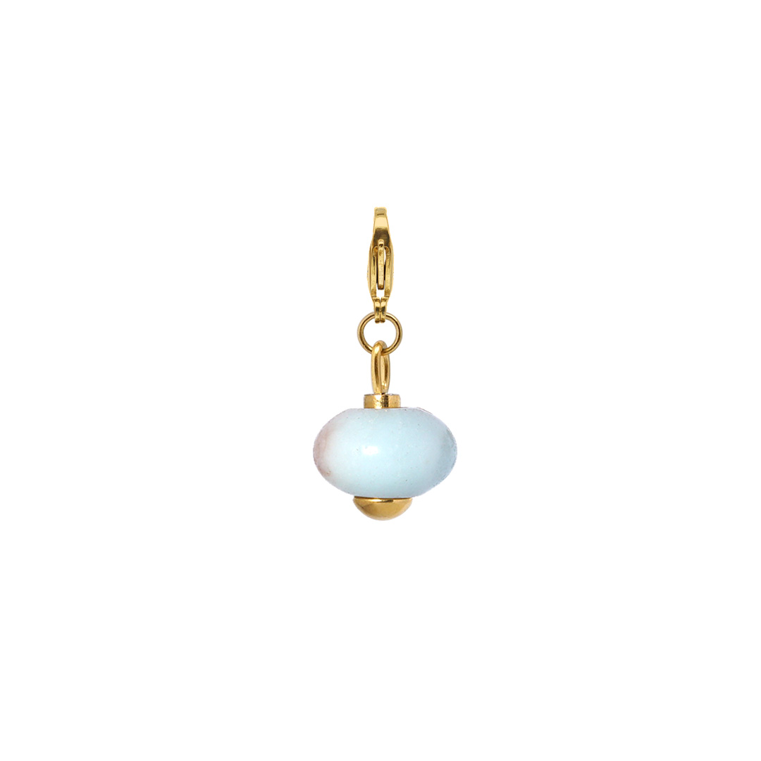Edelsteen hanger Amazoniet blauw goud Freya Pim 1002 16G Pim and Pearls