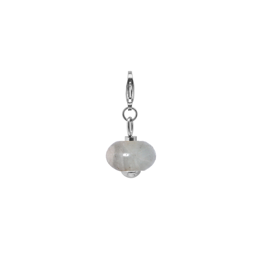 Edelsteen hanger Labradoriet grijs zilver Freya Pim 1002 17Z Pim and Pearls.