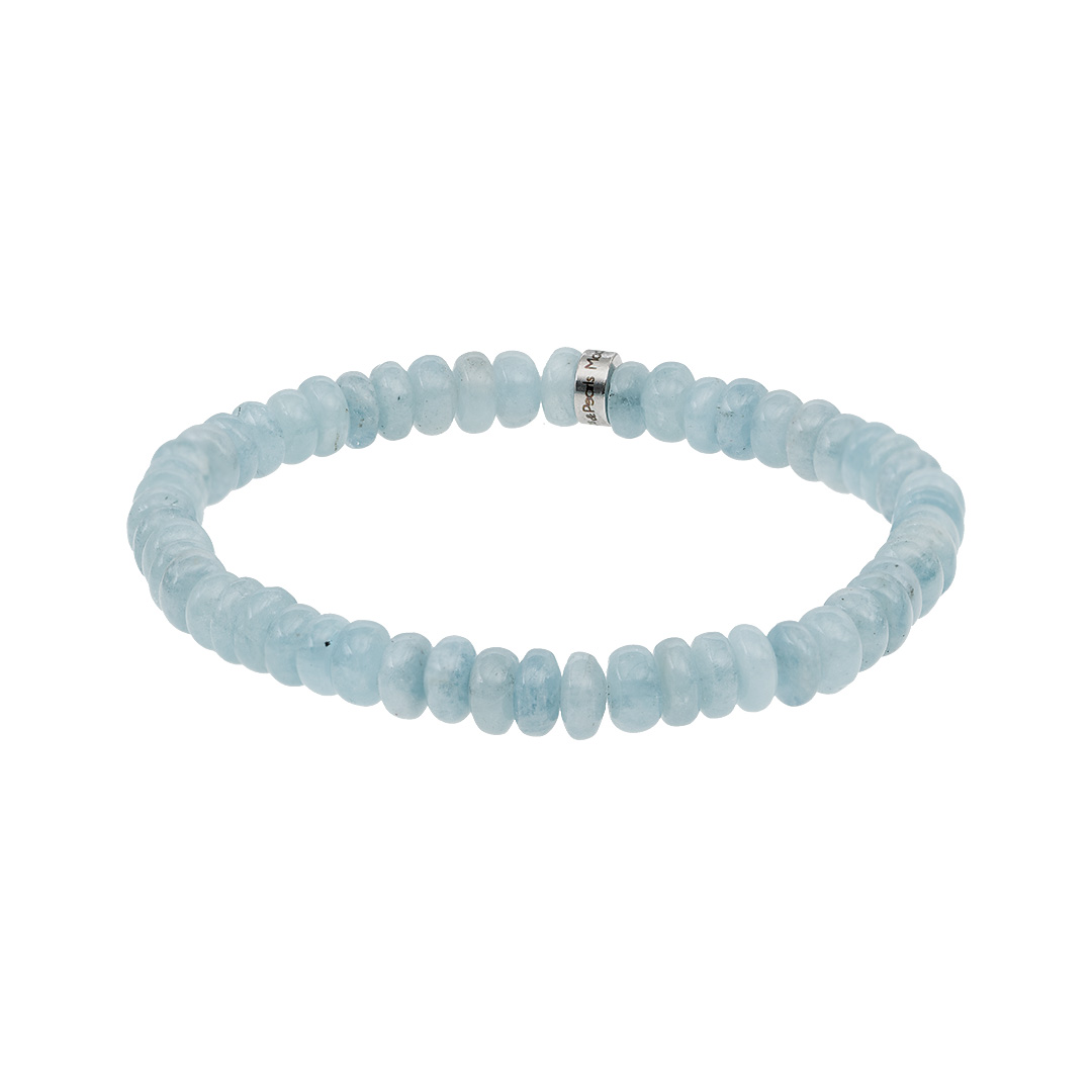 Edelsteen heren armband blauw Aquamarijn van PimpsandPearls