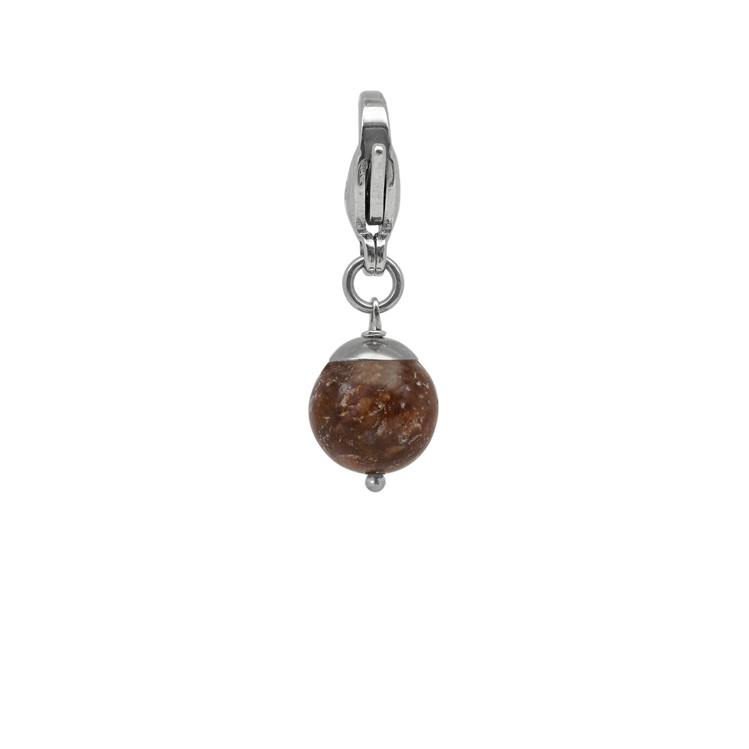 Edelsteen bedeltje bruin Lepidoliet zilver Rocks van PimpsandPearls
