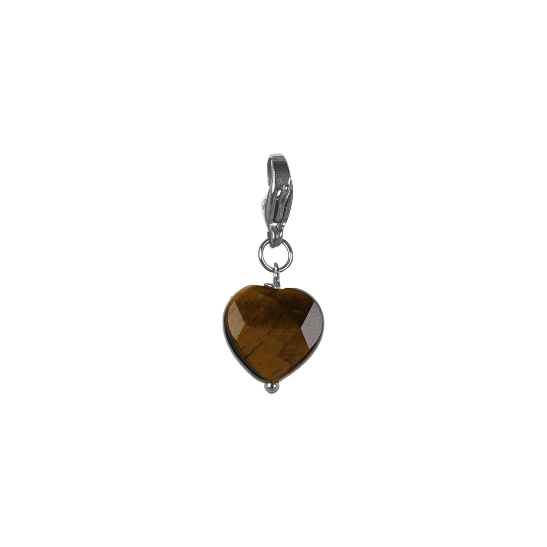Hart edelsteen hanger Tijgeroog bruin Freya Pim 1002 35Z PimpsandPearls Pim