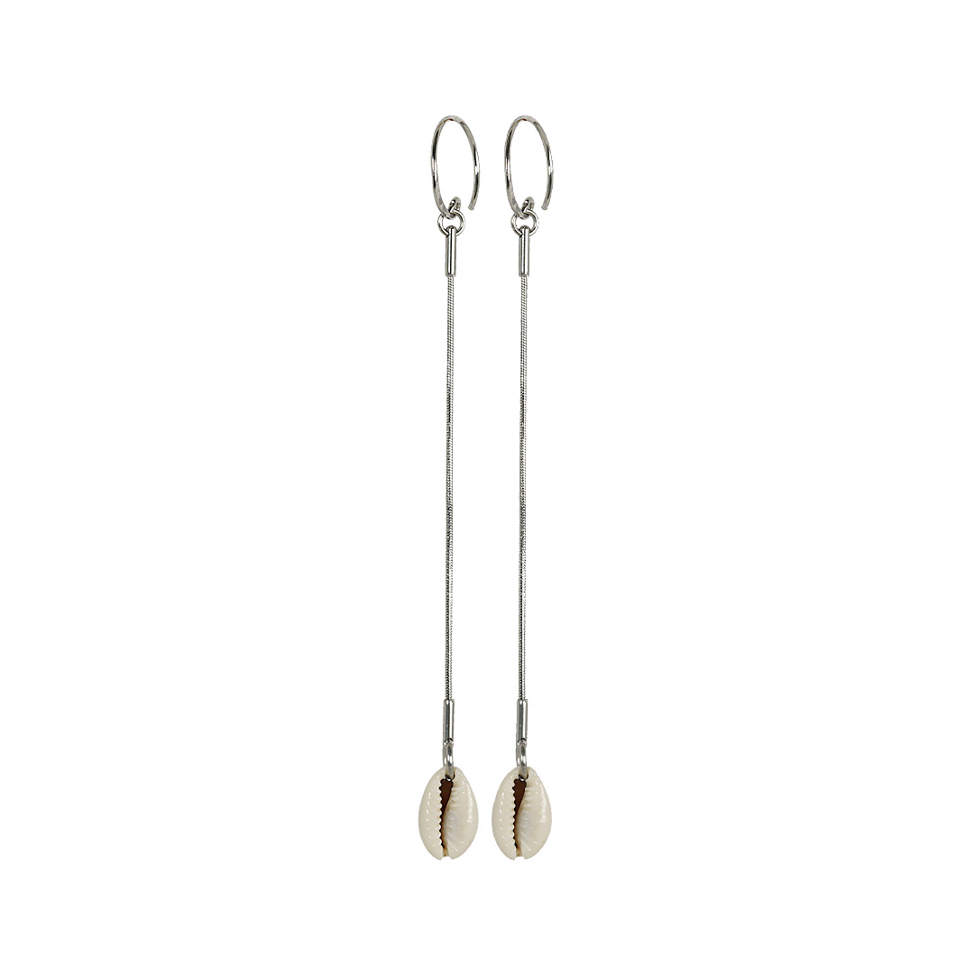 Oorbel Snake chain zilver Kauri van PimpsandPearls