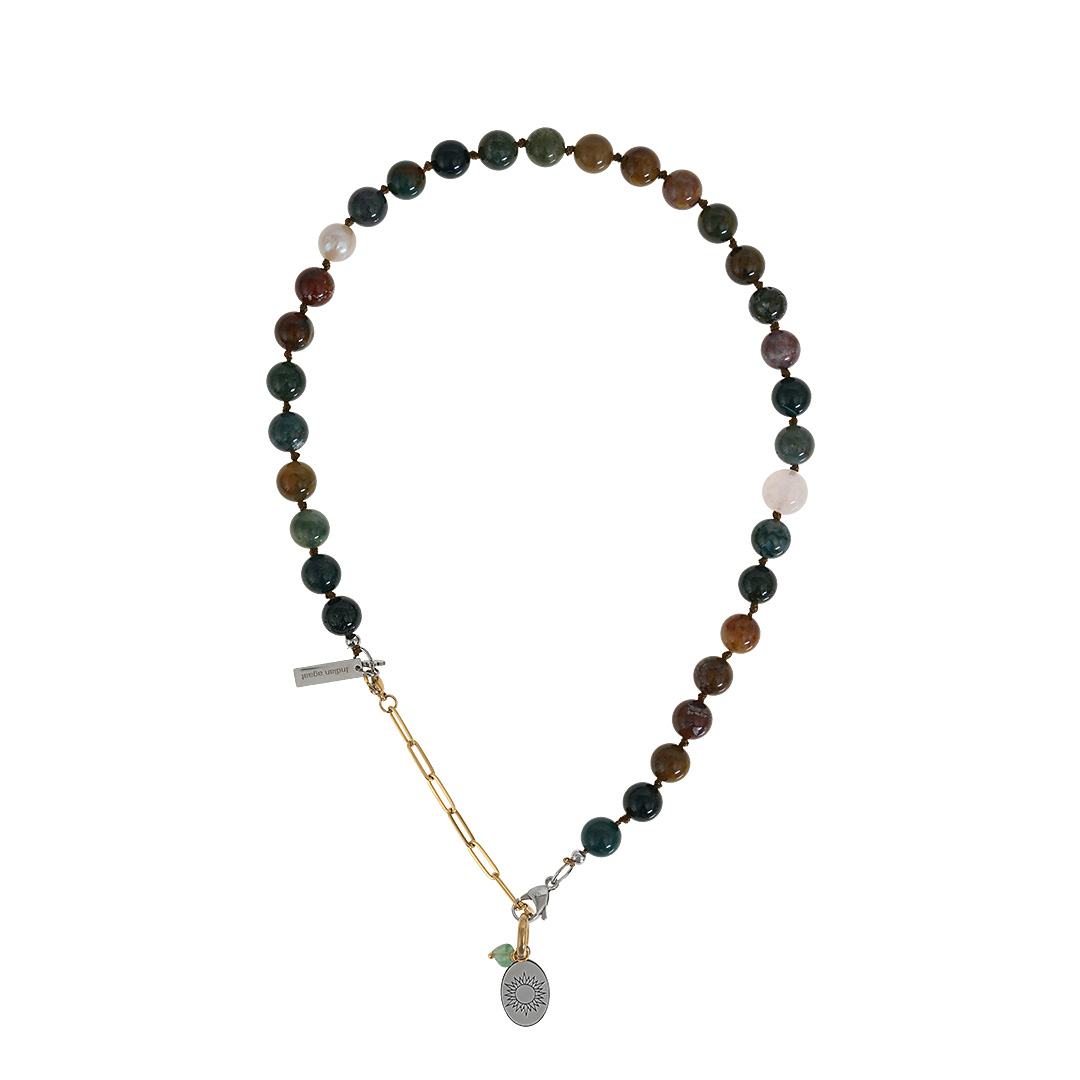 edelsteen ketting India agaat uit de mala collectie van PimpsandPearls Pim