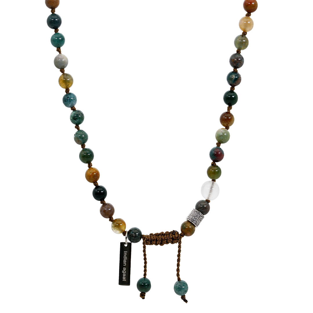 ketting edelsteen India agaat groen uit de mala collectie van PimpsandPearls Pim