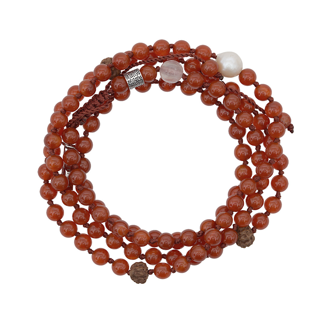 ketting edelsteen carneool oranje uit de mala collectie van PimpsandPearls Pim