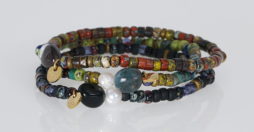 pimpsandpearls edelsteen miyuki armbanden mix tropical sfeer