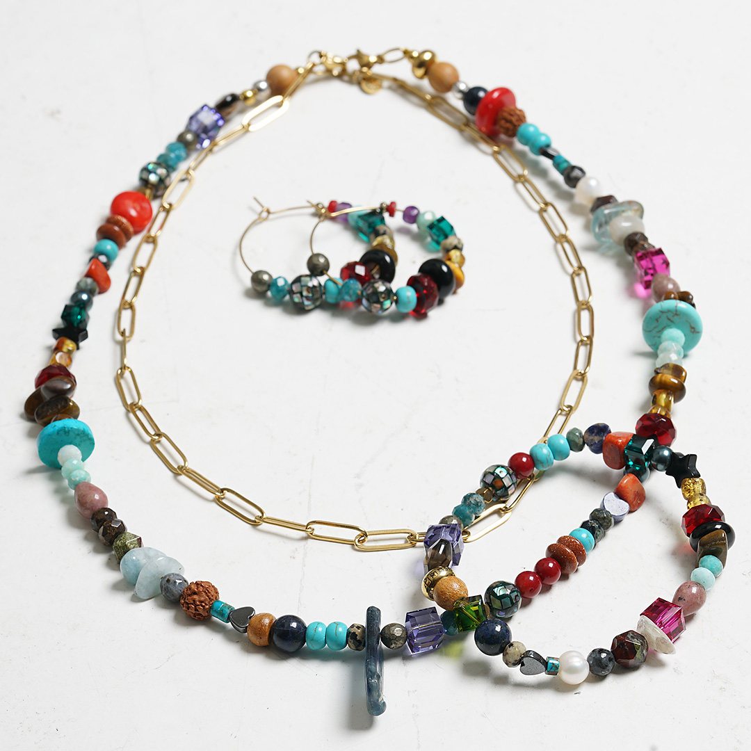 sieradenset compleet kleurrijk goud Enjoy Life van PimpsandPearls