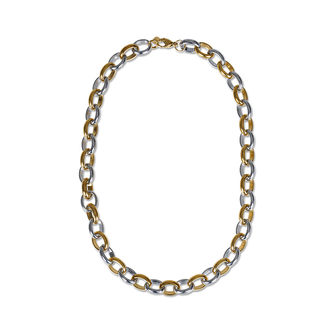 Edelstaal korte ketting goud zilver mix van PimpsandPearls
