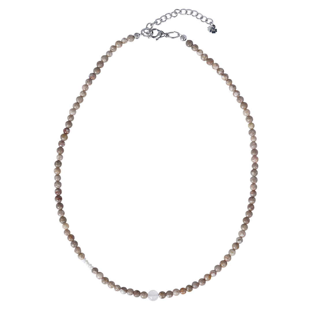 edelsteen ketting Kambaba pink kort van PimpsandPearls