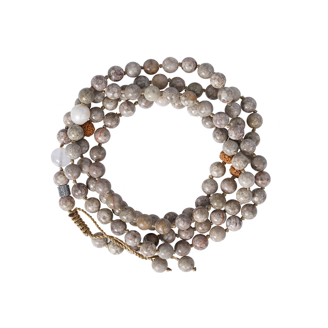 ketting edelsteen Kambaba pink mala van PimpsandPearls Pim