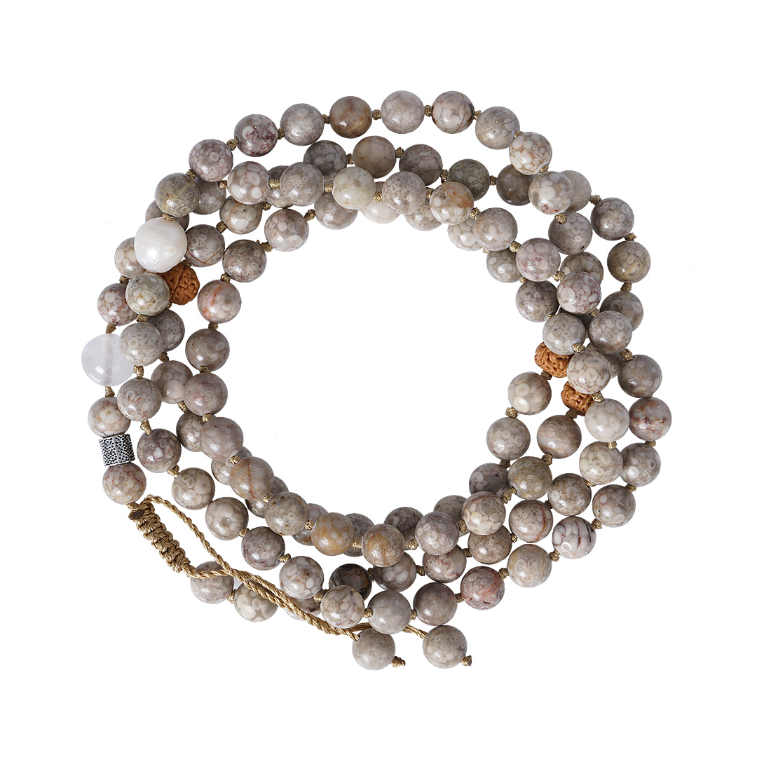 ketting edelsteen Kambaba pink mala xl 108 cm lengte PimpsandPearls