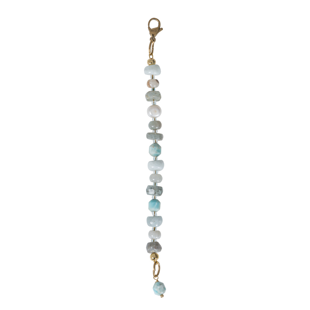 Bar bedel lichtblauw edelsteen mix van pimpsandpearls C