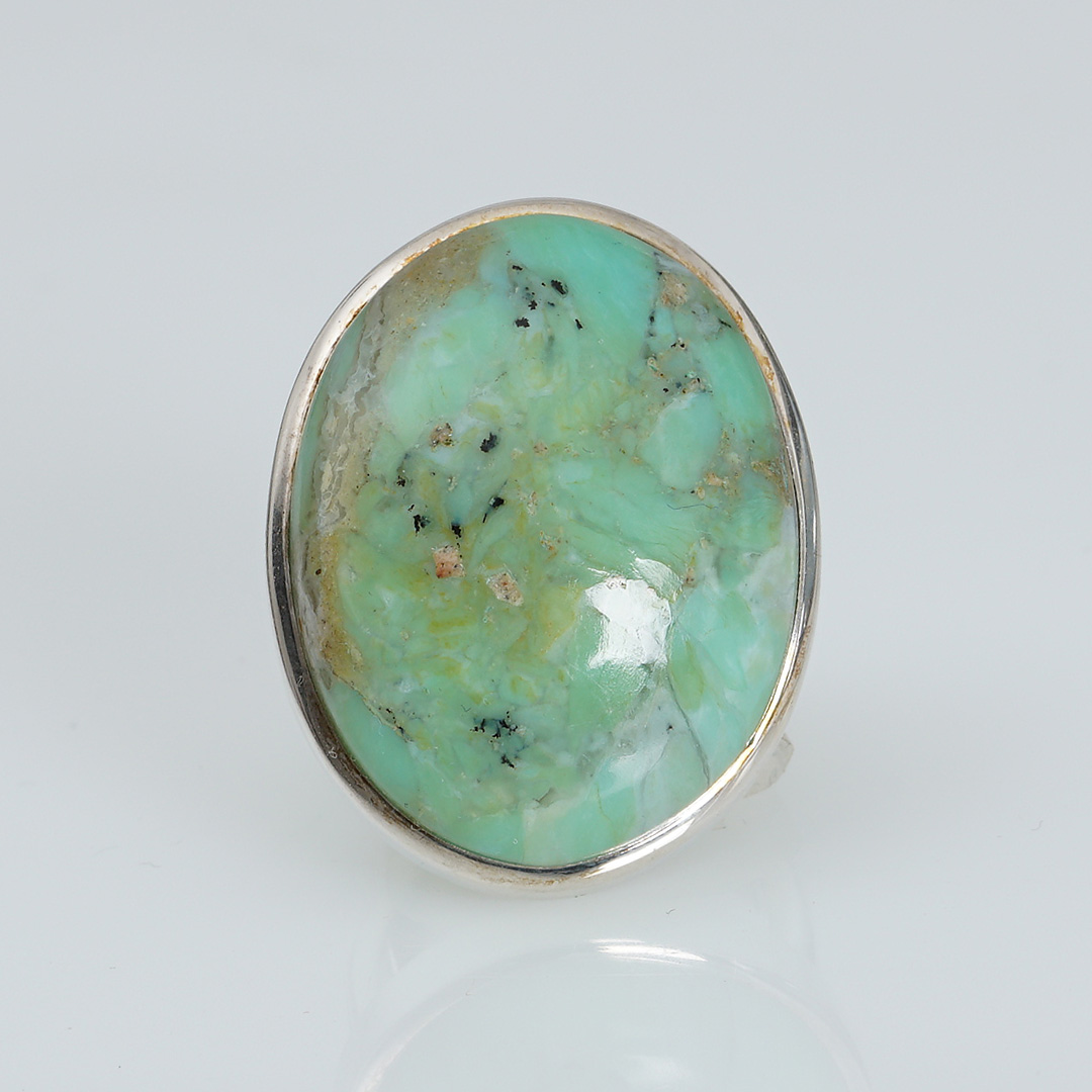 Zilver edelsteen ring cuprietchrysocolla 56 verstelbaar pimpsandpearls