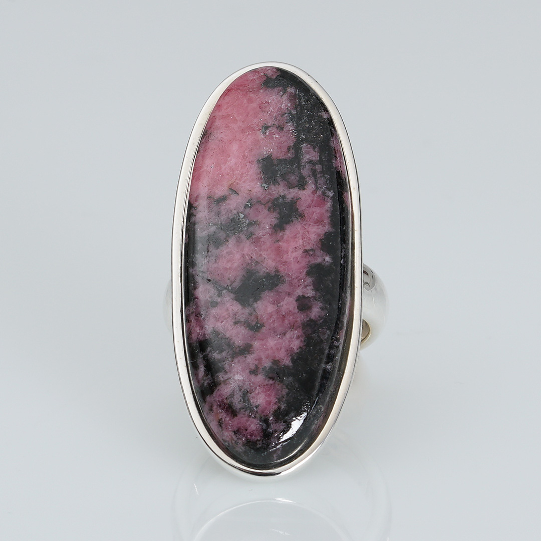 Zilver edelsteen ring rhodoniet verstelbaar 56 pimpsandpearls