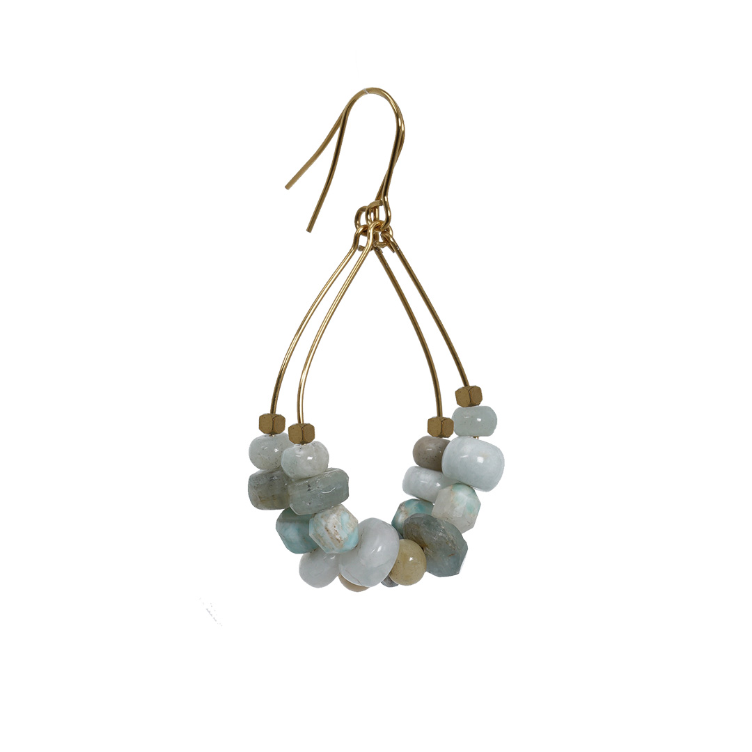 oorbellen lichtblauw edelsteen mix van pimpsandpearls