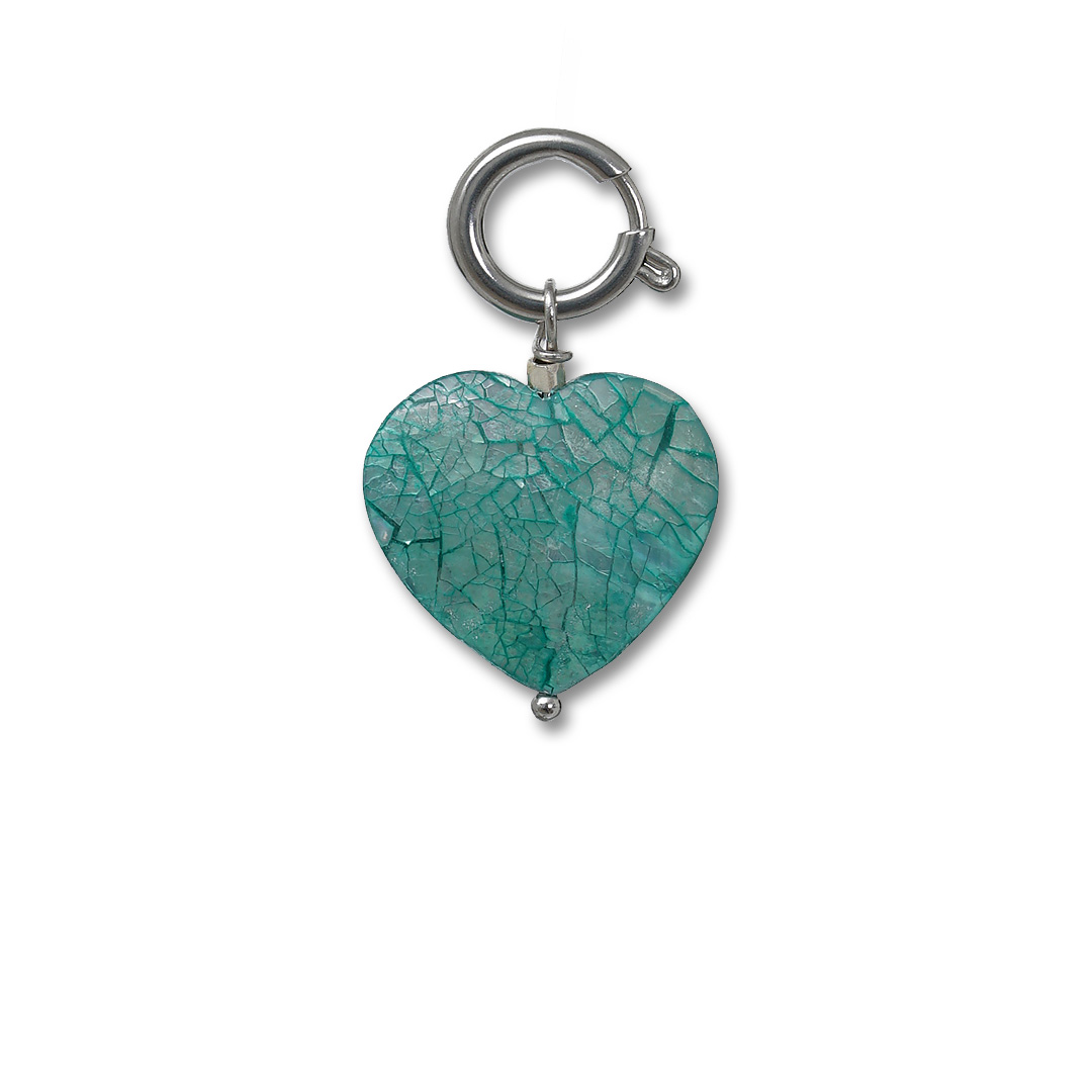 schelp hanger groen zilver van pimpsandpearls A