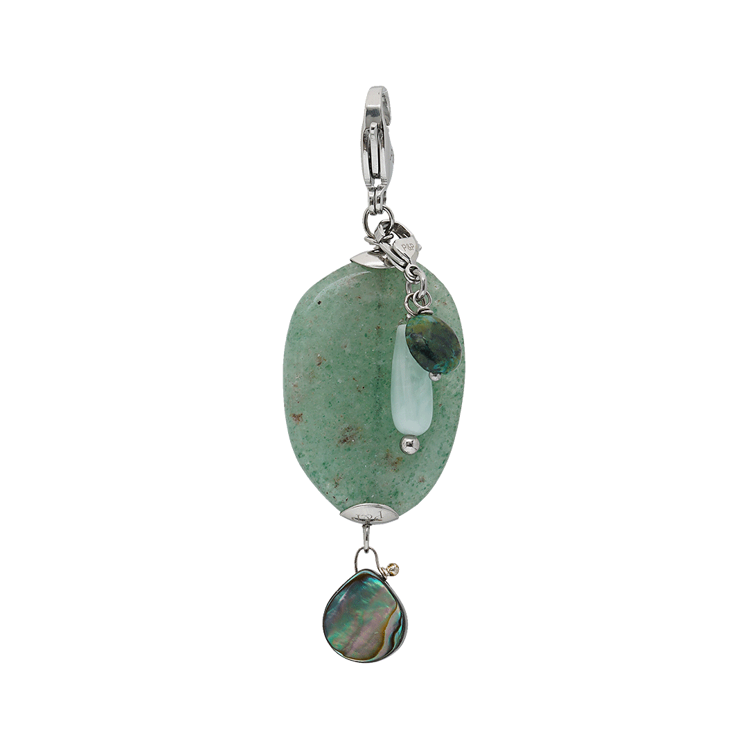 edelsteen bedel aventurijn groen zilver van pimpsandpearls