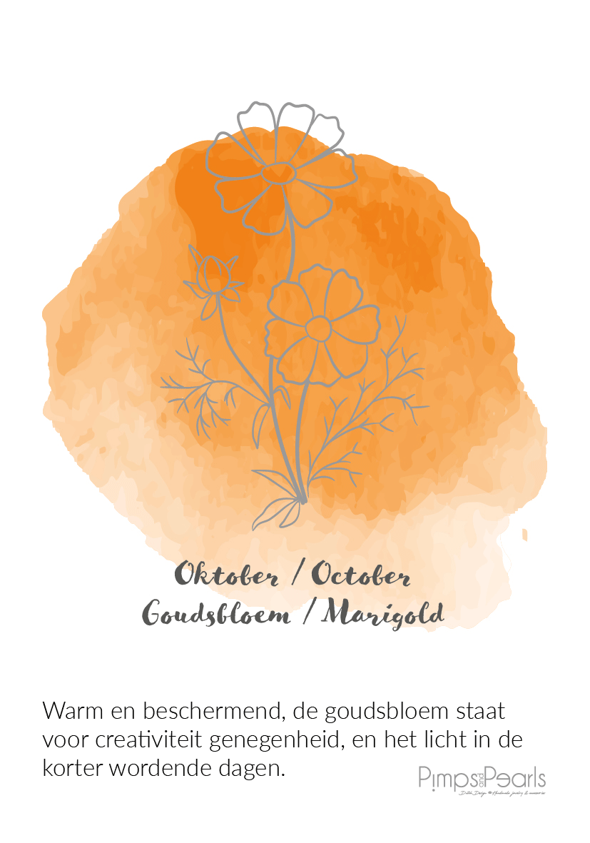 birthstone collectie oktober goudsbloem pimpsandpearls pim