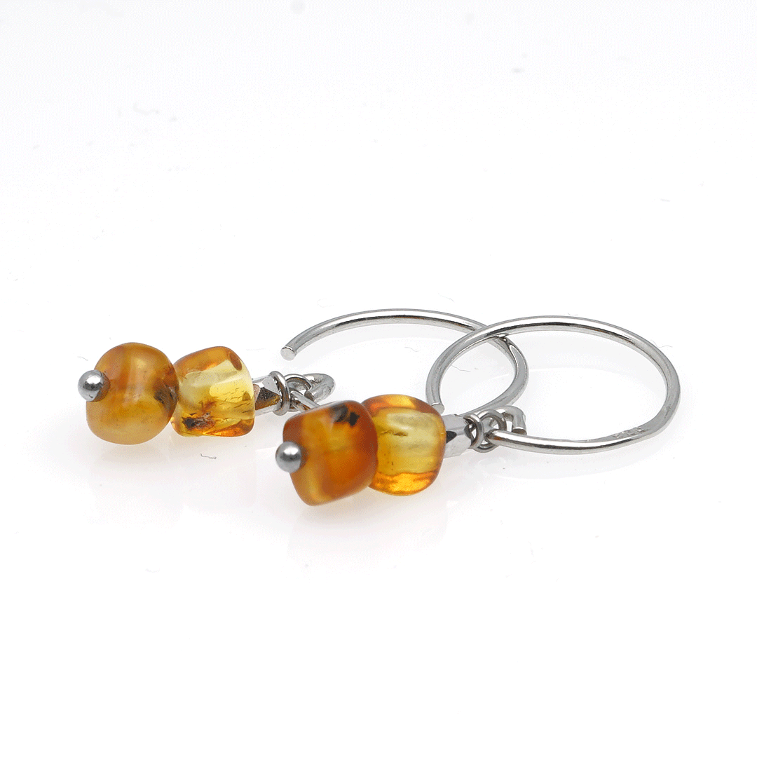 Amber oorbellen geel zilver 686 101Z pimpsandpearls A