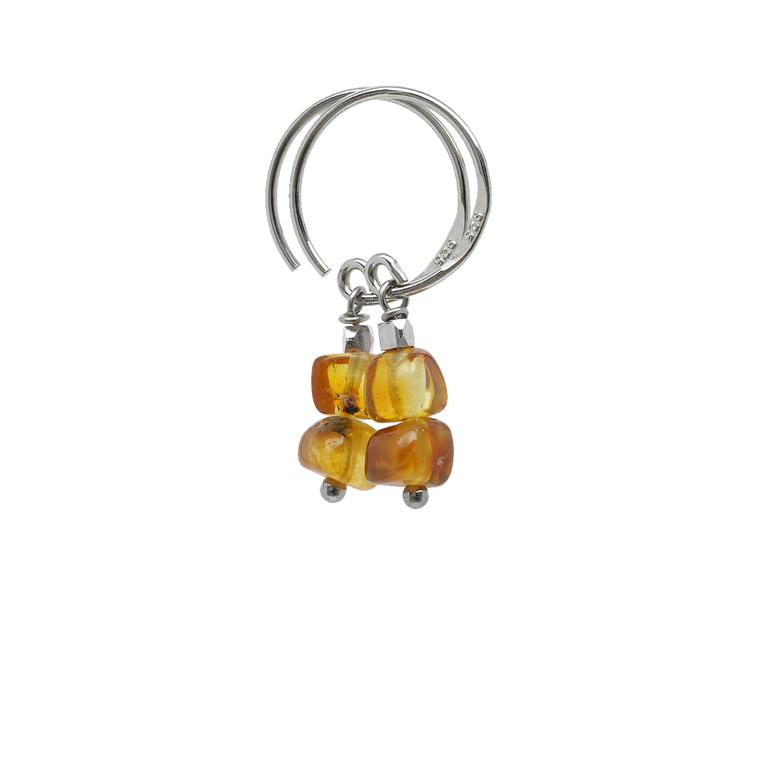 Amber oorbellen geel zilver 686 101Z pimpsandpearls C