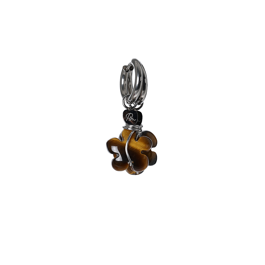 oorbellen bloem tijgeroog geel goudsbloem pimpsandpearls
