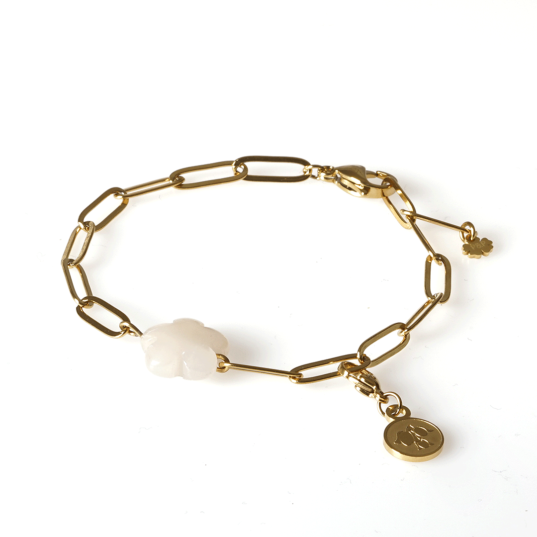 geboortebloem armband lelietje van dalen aventurijn perzik van pimpsandpearls pim