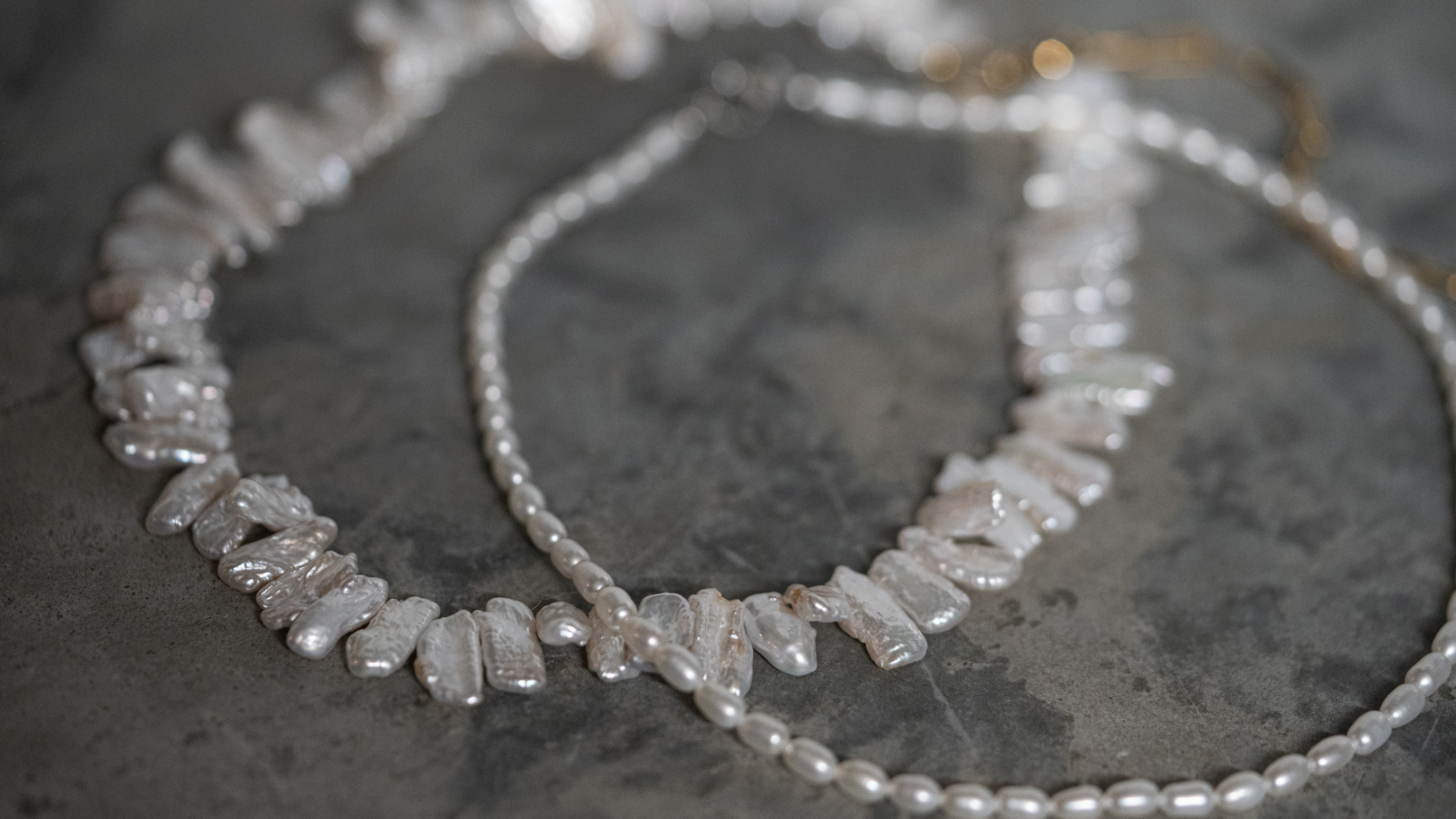 wilde parels en ovaal parel ketting van pimpsandpearls