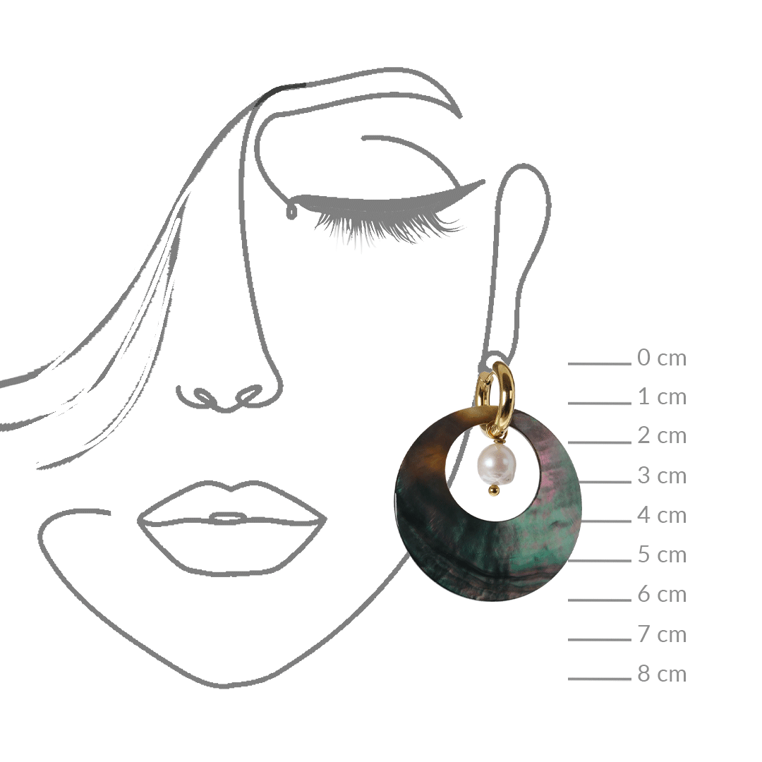 schelp oorbellen goud gezicht fruity pearls van pimpsandpearls pim new rond groot