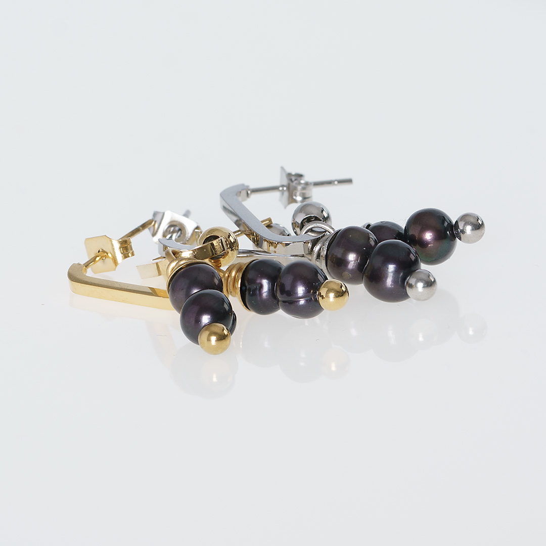 black pearl oorbellen goud zilver pimpsandpearls
