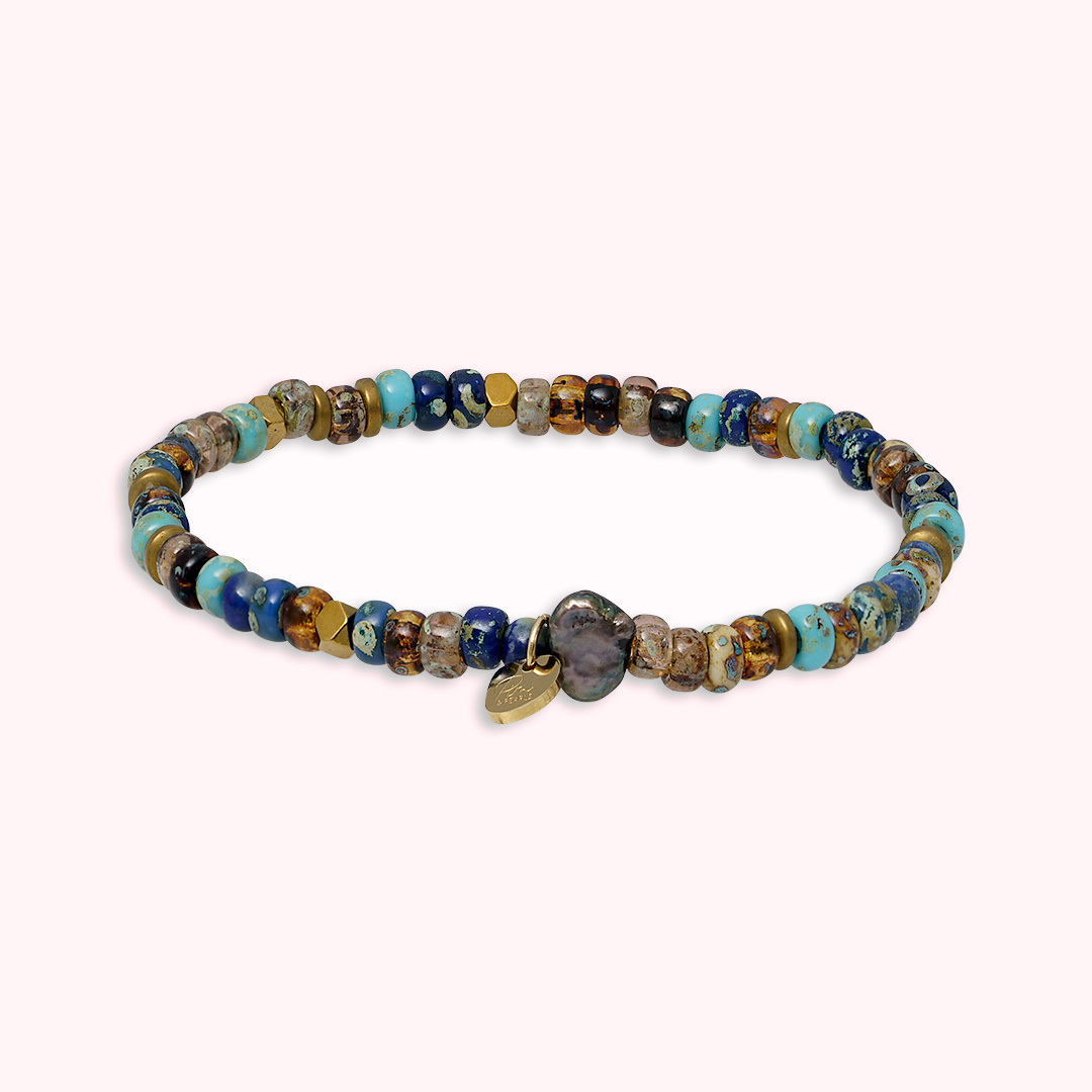 armband edelsteen miyuki lapis lazuli blauw tropical van pimpsandpearls