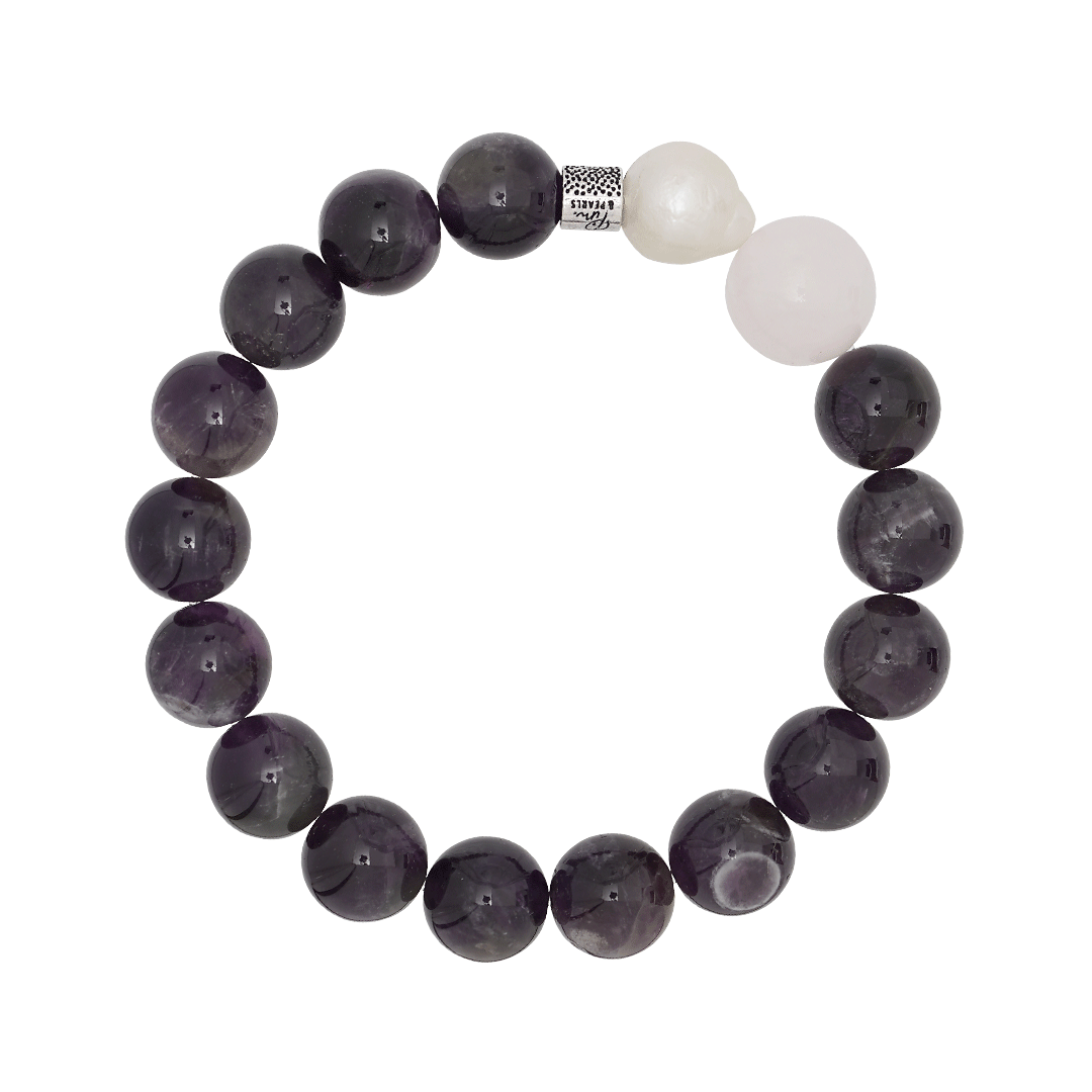 armband paars amethist edelsteen 12mm mala van pimpsandpearls b