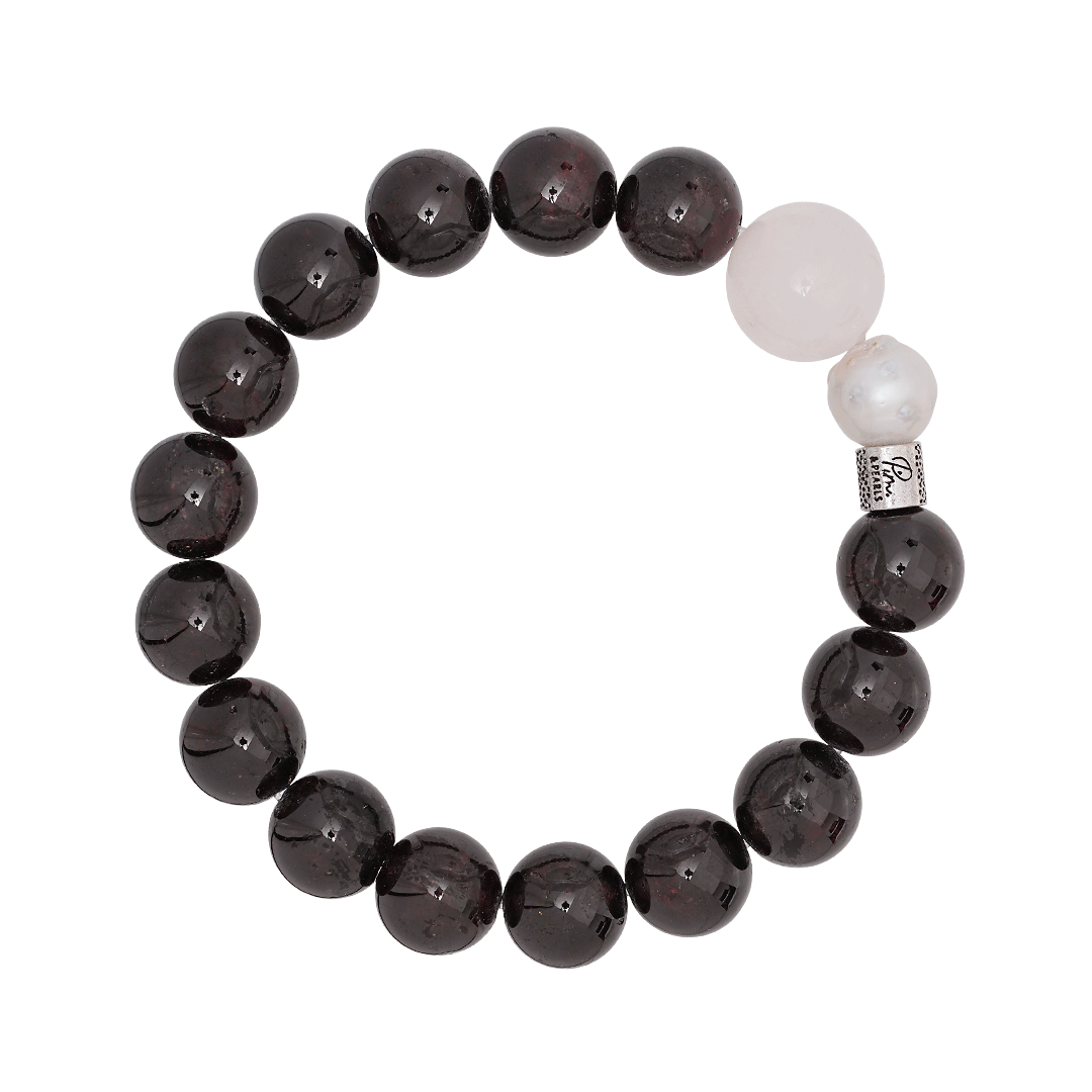 armband rood granaat edelsteen 12mm mala van pimpsandpearls b