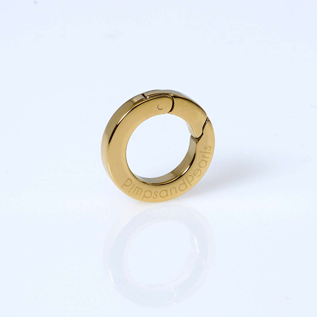 goud edelstaal bedelring connector voor al jouw hangertjes te bundelen pimpsandpearls