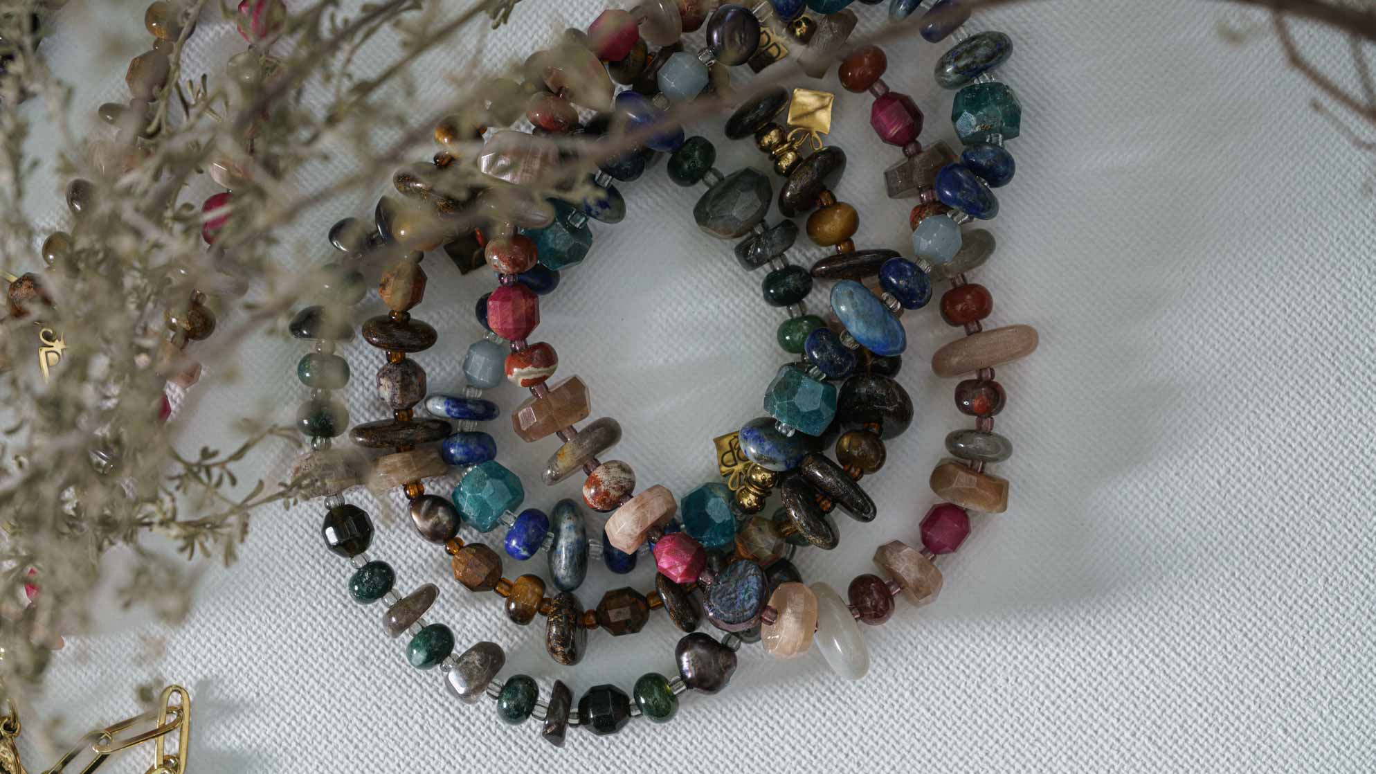 edelsteen armband tropical rough pimpsandpearls LR-3