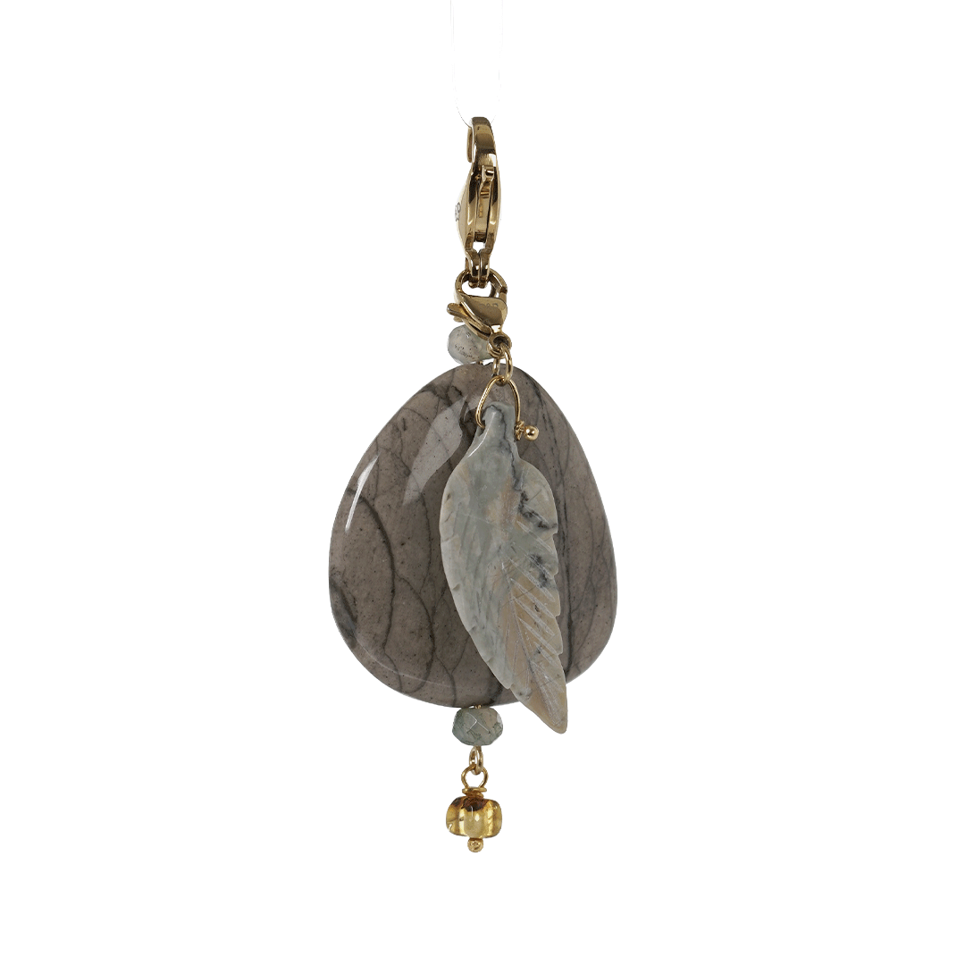 edelsteen bedel sardonyx goud grijs van pimpsandpearls pim