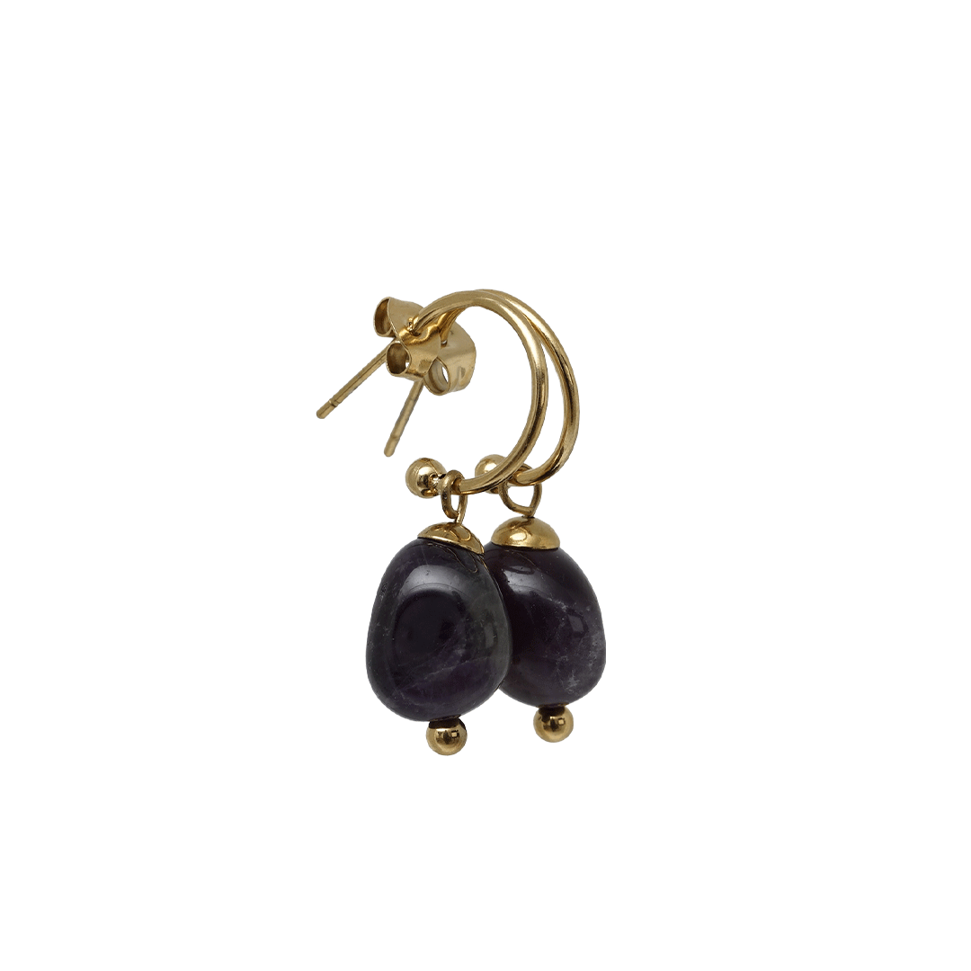 edelsteen oorbellen amethist paars goud van pimpsandpearls c