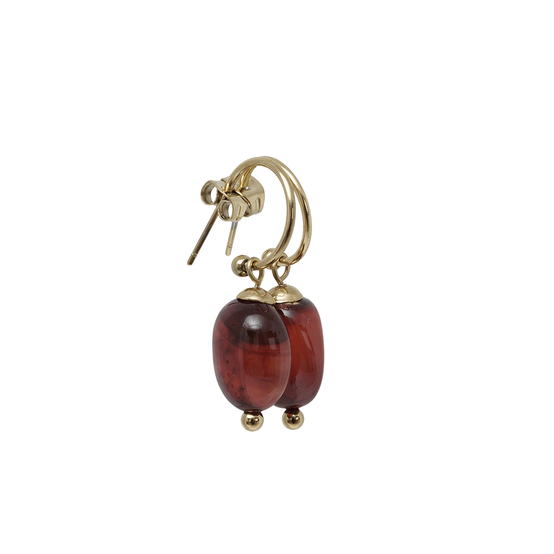 edelsteen oorbellen carneool oranje goud van pimpsandpearls c