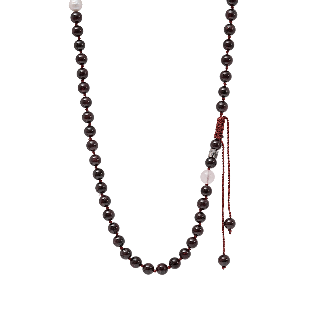 ketting edelsteen granaat rood mala van pimpsandpearls pim