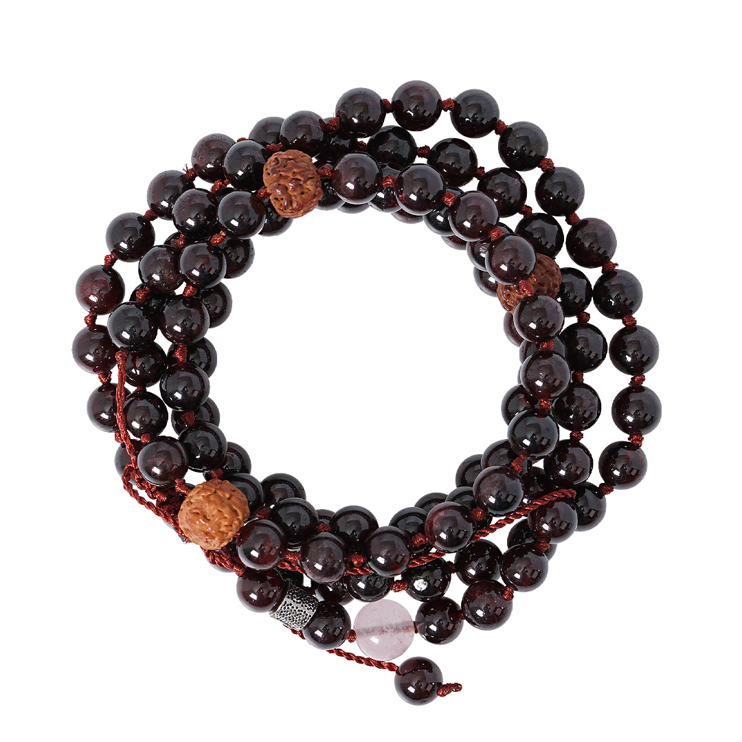 ketting edelsteen granaat rood mala xl 108 cm van pimpsandpearls pim b